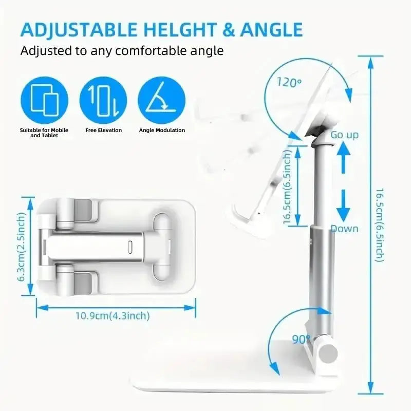 Foldable Desk Mobile Phone Holder Stand For IPhone IPad Xiaomi Adjustable Desktop Tablet Holder Universal Table Cell Phone Stand by All Mart Bristol Ltd