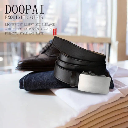 Men's Premium Leather Leather Smooth Ratchet Business Belt Men's Dress and Casual Daily Adjustable Buckle, Tailored To Fit by All Mart Bristol Ltd