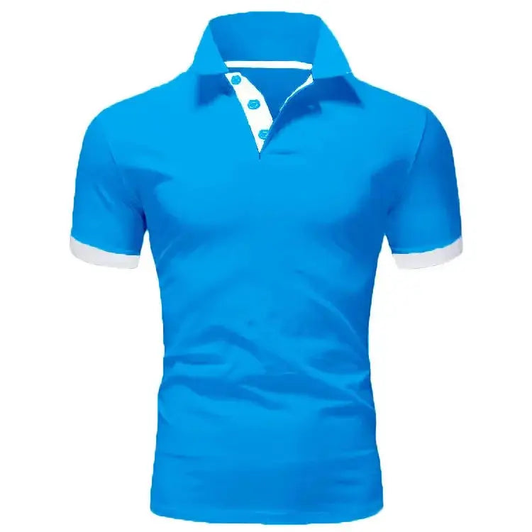Men Polo Men Shirt Short Sleeve Polo Shirt Contrast Color Polo New Clothing Summer Streetwear Casual Fashion Men tops by All Mart Bristol Ltd
