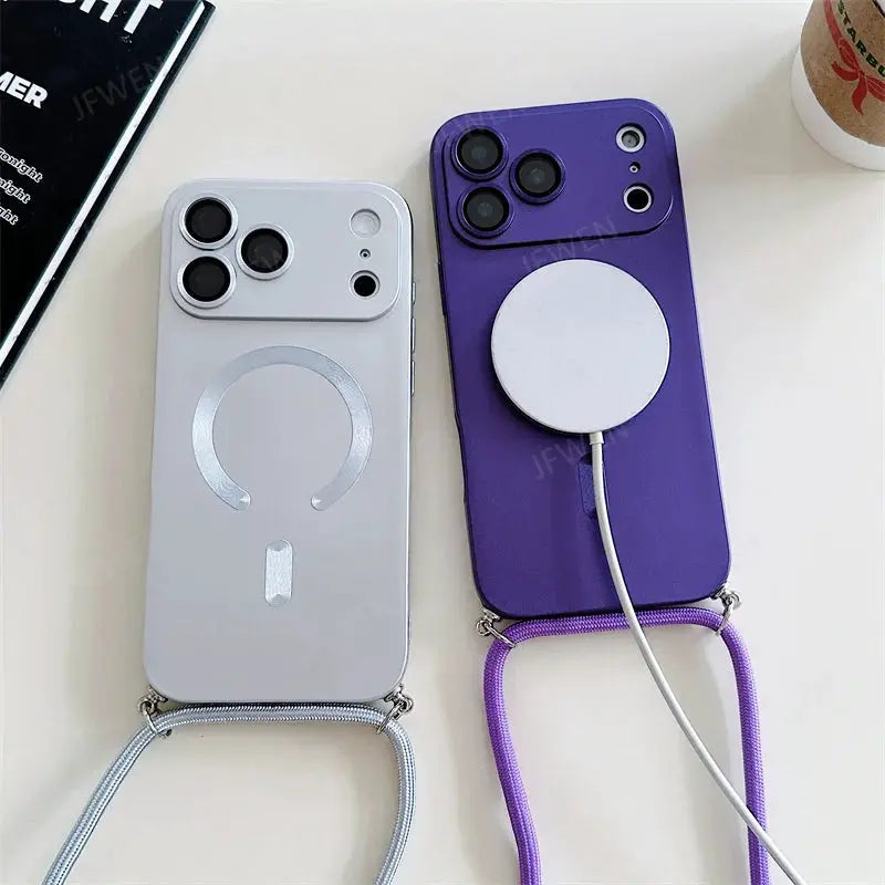 Crossbody Lanyard Magnetic Case For iPhone 17 Air 16 16E 15 14 13 12 11 Pro Max Plus For Magsafe Camera Protection Soft Cover by All Mart Bristol Ltd