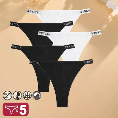 5PCS/Set Sexy Lingerie Women Cotton Panties Finetoo Letter Low Waist Female Briefs Underwear Comfort Underpants Women Intimates by All Mart Bristol Ltd