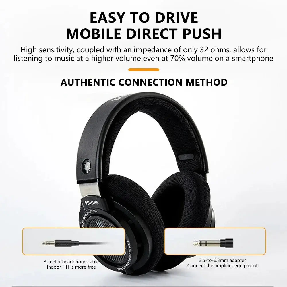 Philips SHP9500 Head-mounted Wired Headphones HiFi Stereo Earphone Monitor Class Music Earbuds E-sports Game Universal Headset by All Mart Bristol Ltd