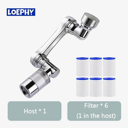 1080° Rotating Water Purification Filter Plastic Faucet Mechanical Arm Spray Head Kitchen Washbasin Extension Tap Aerator Univer by All Mart Bristol Ltd