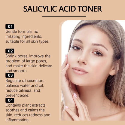 Salicylic Acid Toner for Acne Removing Shrink Pores Control Oil Remove Pimple Exfoliating Brighten Moisturizing Skincare Product by All Mart Bristol Ltd