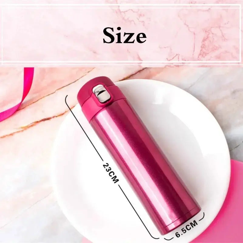 500ML Stainless Steel Bouncing Cover Vacuum Flask Thermos Cup Coffee Tea Milk Thermo Bottle Coffee Mug Water Bottle by All Mart Bristol Ltd