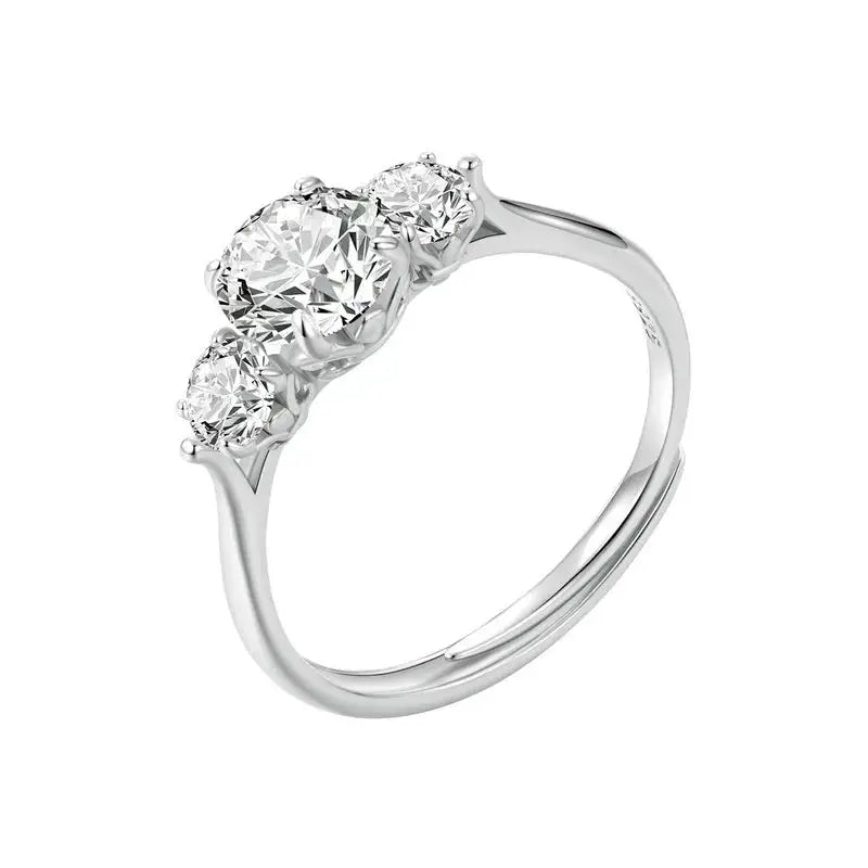 BAMOER 1.6CTTW Round Moissanite Ring for Women, White Gold Plated D Color VVS1 Lab Diamond 925 Sterling Silver Engagement Ring by All Mart Bristol Ltd