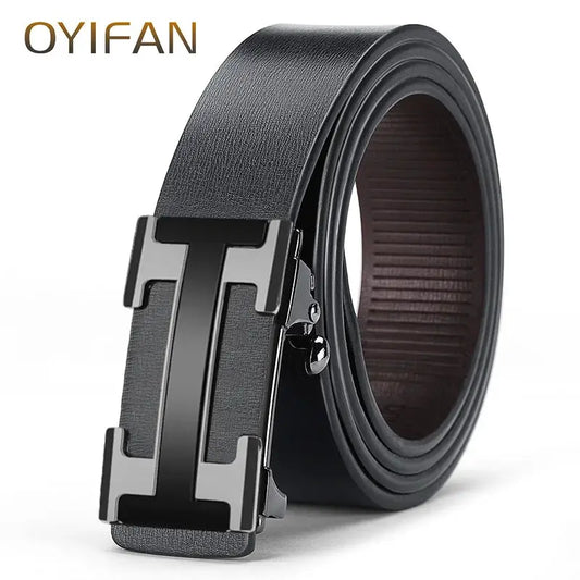 OYIFAN Top Quality Men's Genuine Leather Belt Men Leather Belts Size 105-160cm Automatic Belt Leather Belt for Men by All Mart Bristol Ltd