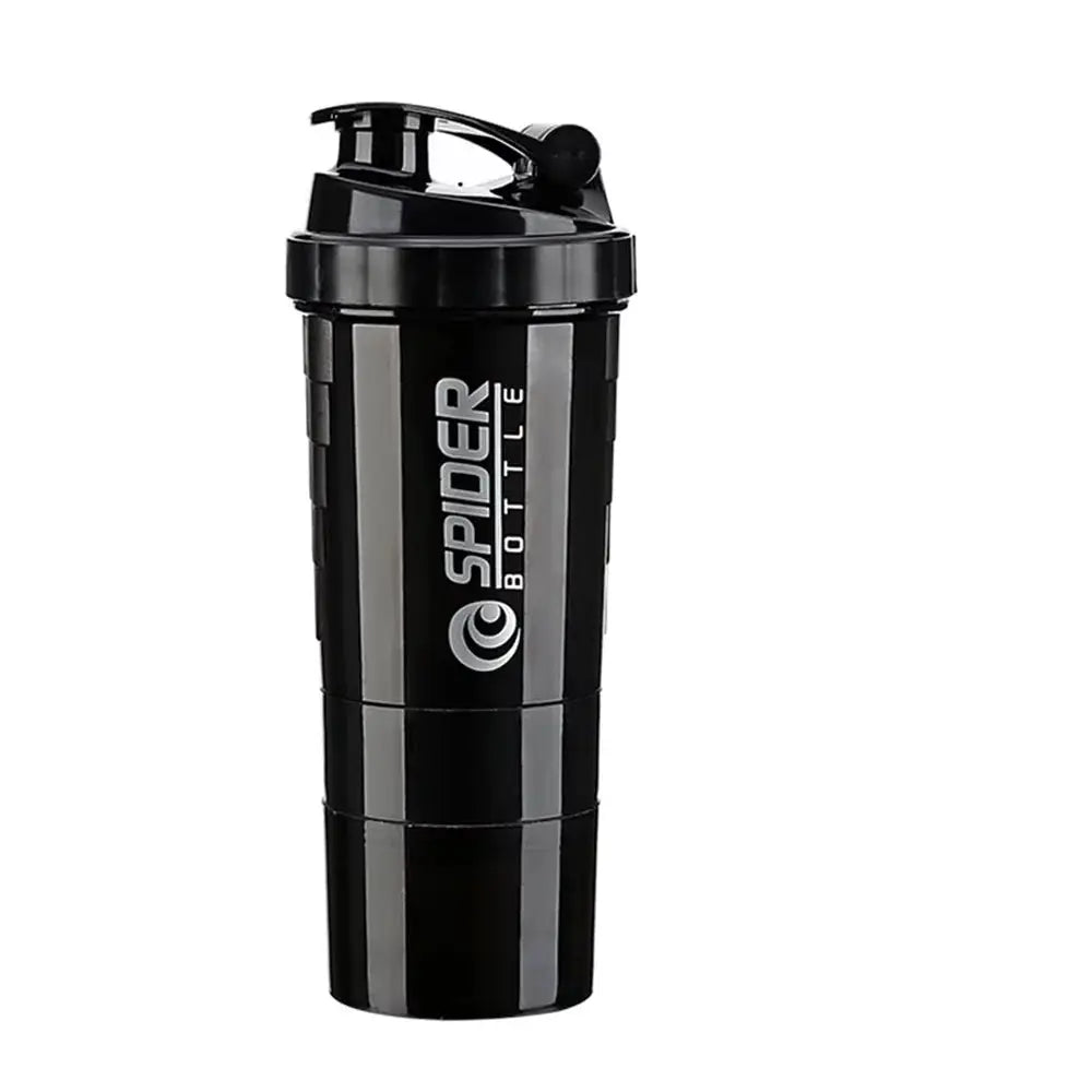 3 Layers Shaker Protein Bottle Powder Shake Cup Water Bottle Plastic Mixing Cup Body Building Exercise Bottle by All Mart Bristol Ltd