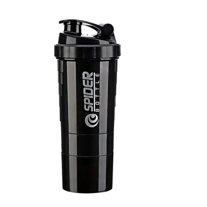 3 Layers Shaker Protein Bottle Powder Shake Cup Water Bottle Plastic Mixing Cup Body Building Exercise Bottle by All Mart Bristol Ltd