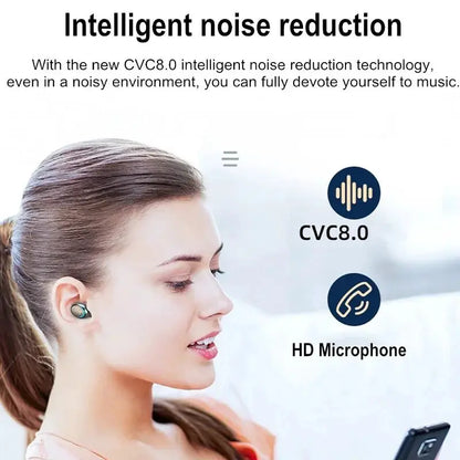 F9 Wireless Earphones Bluetooth TWS LED Dislpaly Binaural Headset Waterproof HD Calling CVC 8.0 Noise Reduction Headphones by All Mart Bristol Ltd