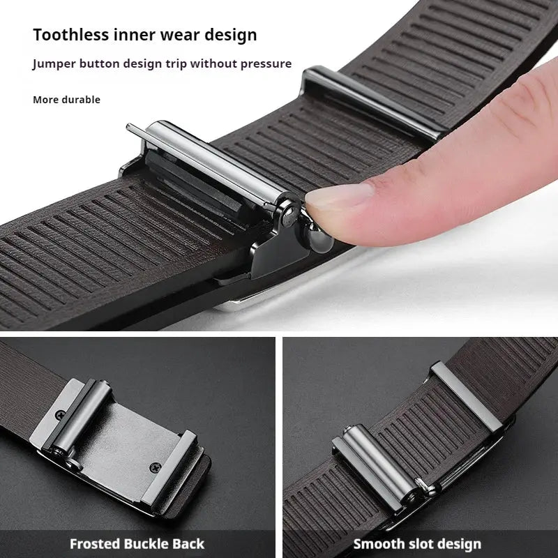 OYIFAN Top Quality Men's Genuine Leather Belt Men Leather Belts Size 105-160cm Automatic Belt Leather Belt for Men by All Mart Bristol Ltd