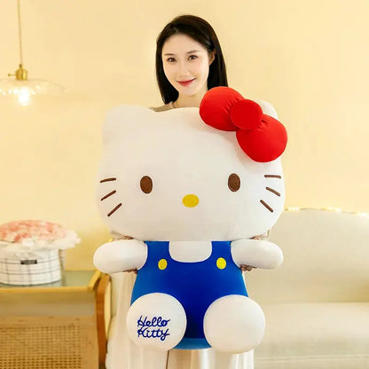 22CM Classic Cartoon Vest Kitty Cat Doll Plush Toy Cartoon Anime Sanrio Head Bow Hello KT Doll For Girls Birthday Gift Plush Toy by All Mart Bristol Ltd