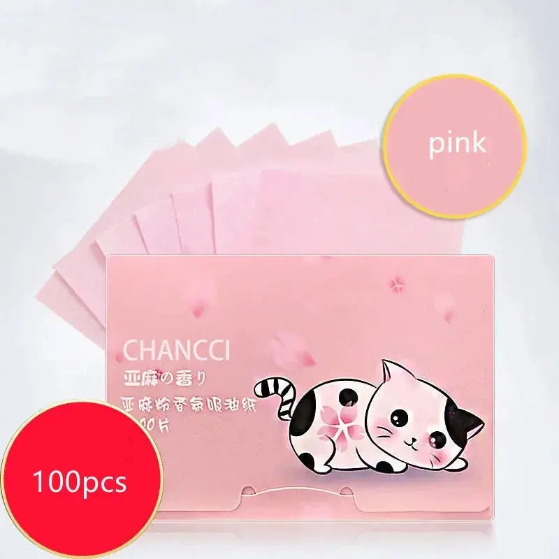 100Pcs/box Face Oil Blotting Paper Protable Matting Face Wipes Facial Cleanser Oil Control Oil-absorbing Face Cleaning Tools New by All Mart Bristol Ltd