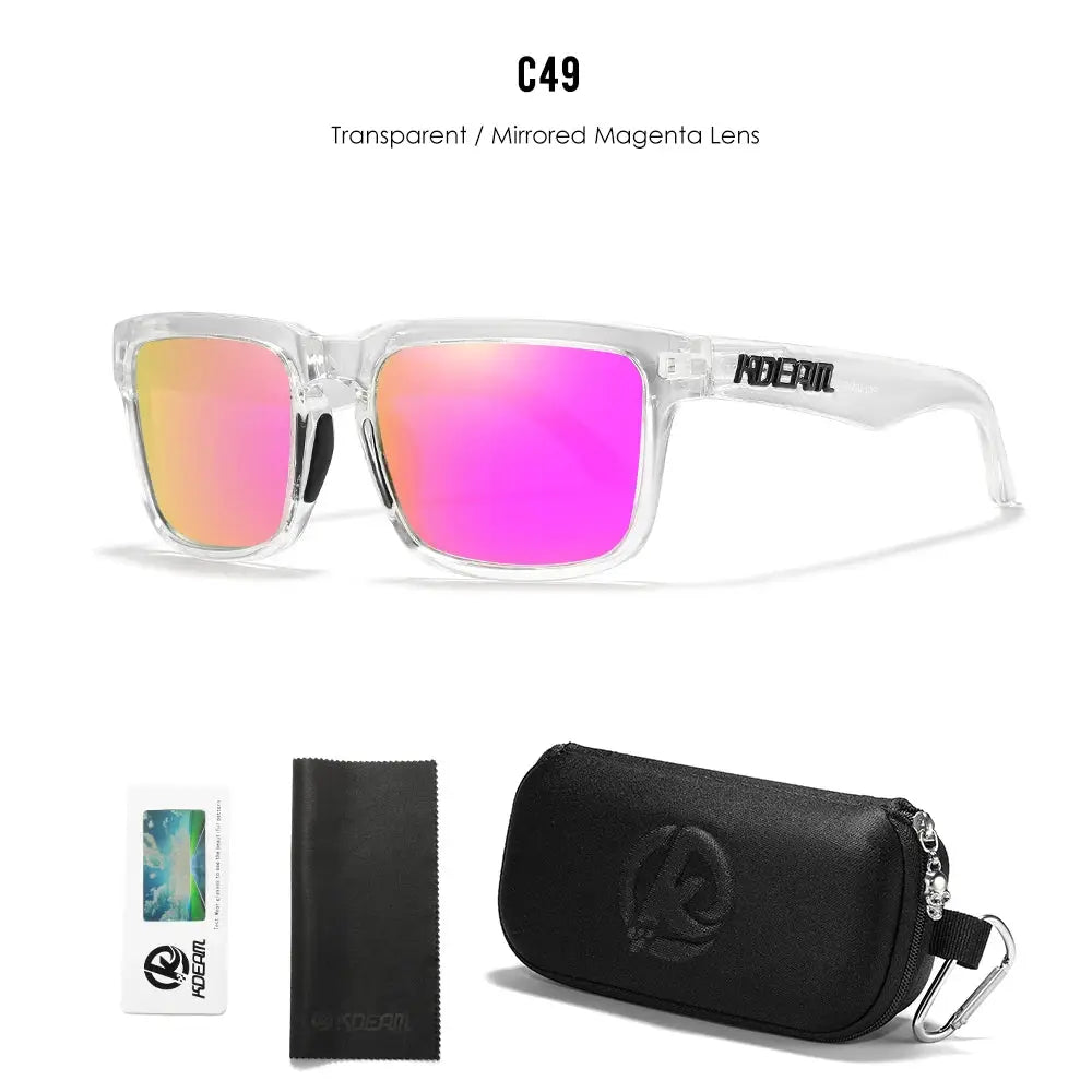 KDEAM Men's Polarized Sunglasses Square Casual Outdoors Sun Glasses Women Unisex Sunglass For Couple With Zipper Case by All Mart Bristol Ltd