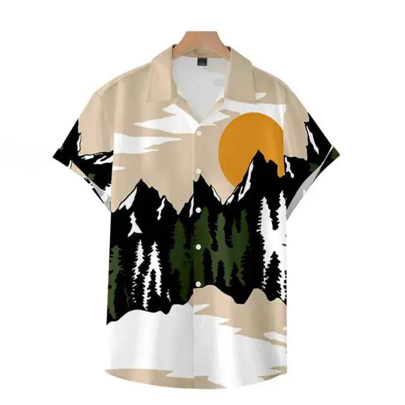 Desert Cactus Shirt For Men 3D Print Summer Hawaiian Harajuku Fashion Shirt Top Blouse Short Sleeves Street Vacation Beachwear by All Mart Bristol Ltd