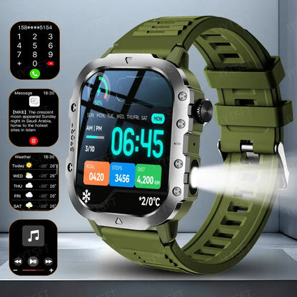 LAXASFIT 2025 New Military Smart Watch Men Outdoor Sports Fitness Tracker Health Monitoring 2.01Inch Bluetooth Calls Smartwatch by All Mart Bristol Ltd