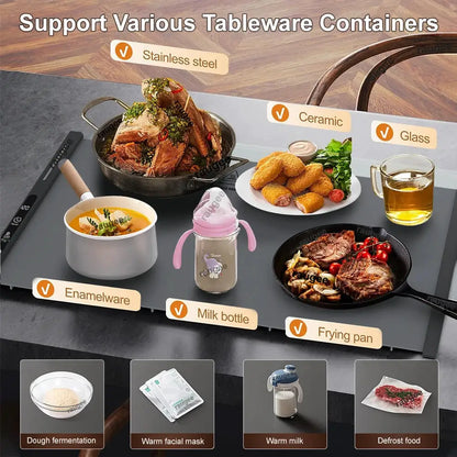 Foldable Silicone Electric Food Warming Tray for Dining Tables by All Mart Bristol Ltd