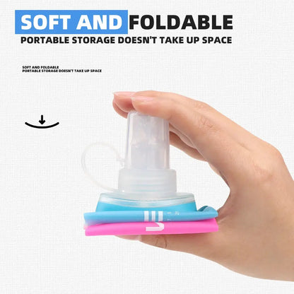 Sport Water Bottle TPU Folding Soft Flask Drink Portable Water Bottle High Flow Running Hiking Bicycle Fitness Water Bag by All Mart Bristol Ltd
