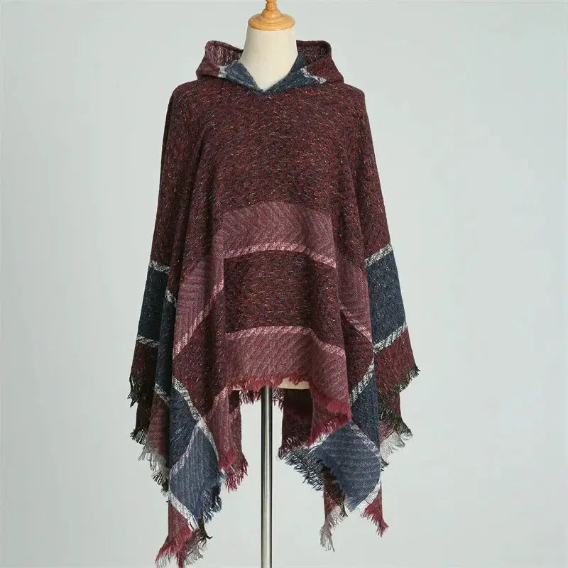 2024 Fashion Europe America Winter New Women Shawl Stole Hooded Cape Wrap Female Warmer Scarves Cold Proof Scarf Poncho Mulher by All Mart Bristol Ltd