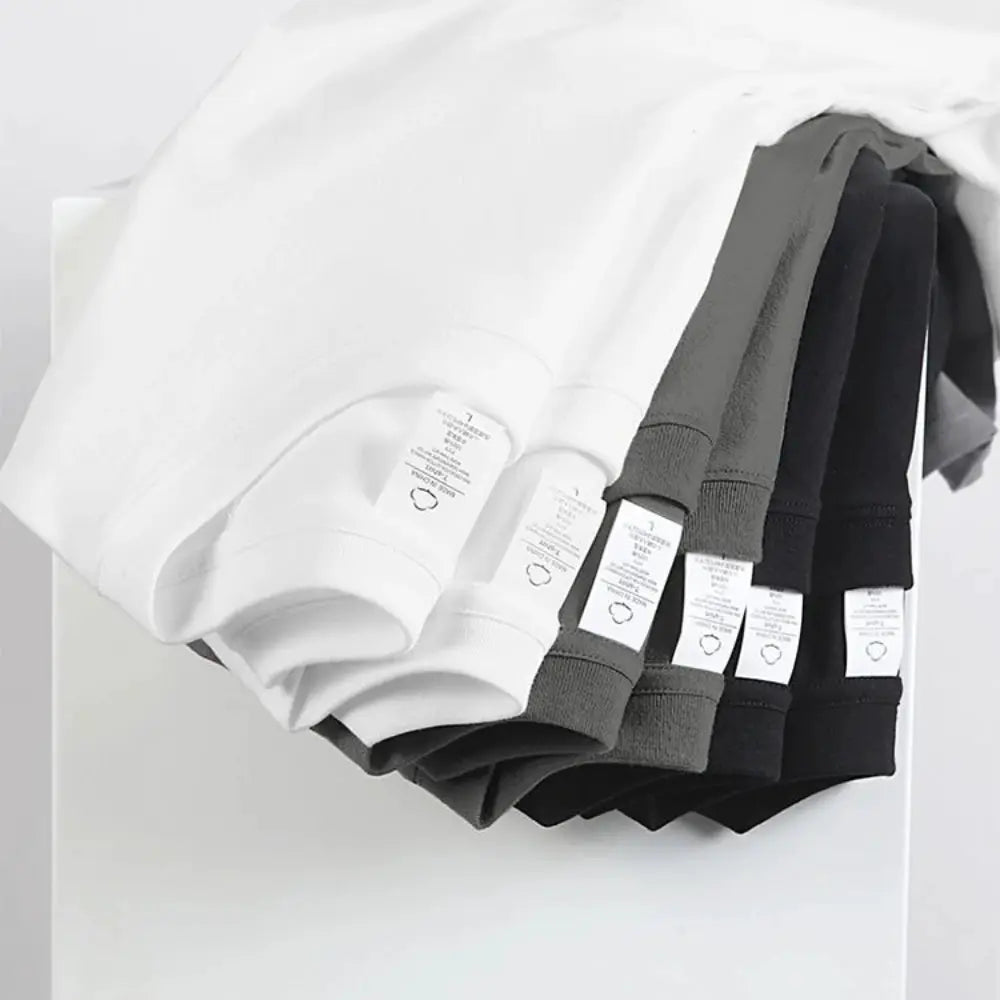 2PCS 100% Cotton Solid T Shirts Men's and Women's Short Sleeve White Tees Casual Breathable Loose Round Neck T-shirt Couple Tops by All Mart Bristol Ltd