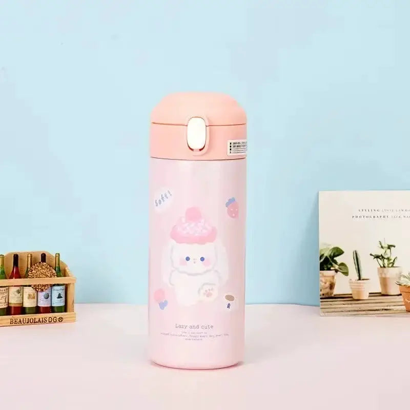 380ML Thermos Vacuum Flask Cute Cartoon 304 Stainless Steel Thermal Water Bottle Insulated Straw Cups Tumbler Drinkware by All Mart Bristol Ltd