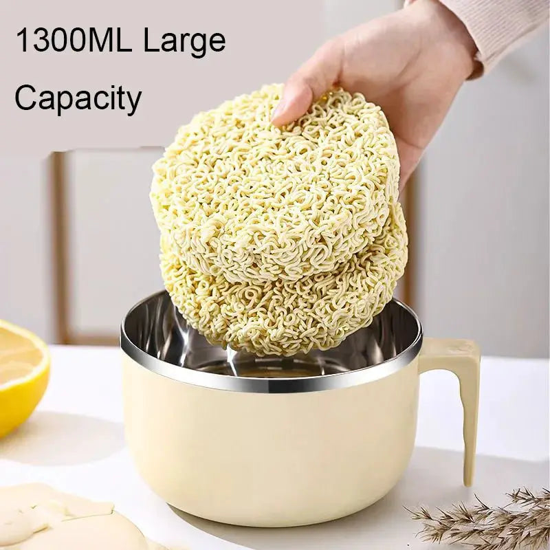 Instant Noodles Bowl 304 Stainless Steel Instant Noodle Cup With Lid Portable Ramen Bowl Food Containers Dish For Ramen by All Mart Bristol Ltd