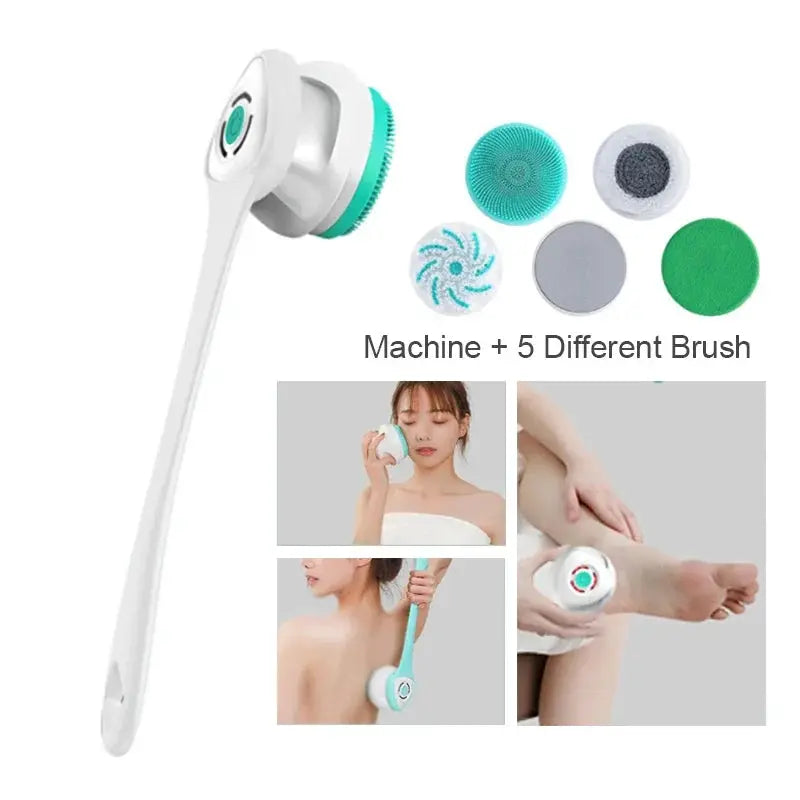 Electric 5-in-1 Rechargeable Body Cleaning Bath Brush Set by All Mart Bristol Ltd
