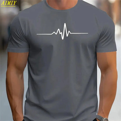 Summer Men's T-shirt Top Casual Loose Fit Oversized T-shirt PARI Letter Pattern Printed Round Neck Short Sleeved Homme Vêtement by All Mart Bristol Ltd