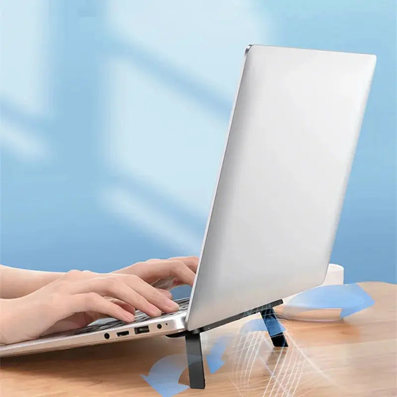 Foldable Laptop Stand Holder for MacBook Pro Air Invisible Notebook Holder Bracket Cooling Stand Universal Adhesive Laptop Stand by All Mart Bristol Ltd