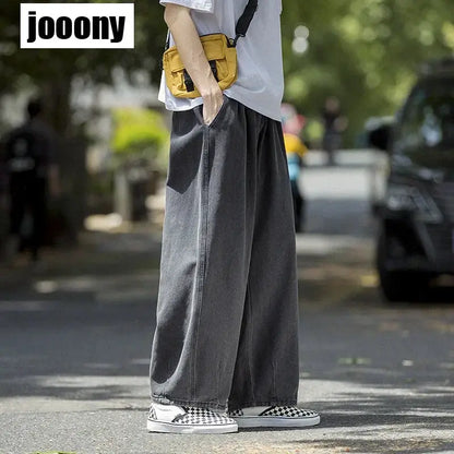 Men's Jeans Hip Hop Streetwear Skateboard Neutral Denim Trousers Men Jeans Wide Leg Denim Cargo Jean Pants Loose Straight Baggy by All Mart Bristol Ltd