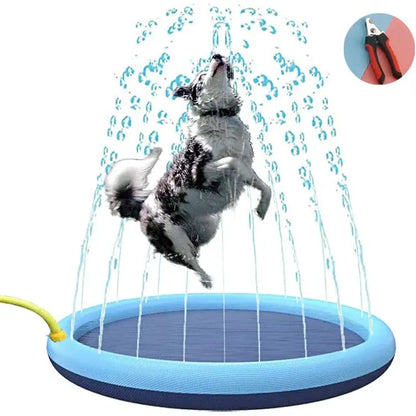 Dog Swimming Pool Pet Inflatable Spray Mat Dog Cooling Pad Outdoor Cat Interactive Fountain Toy Pet Sprinkler Pad Dogs Supplies by All Mart Bristol Ltd