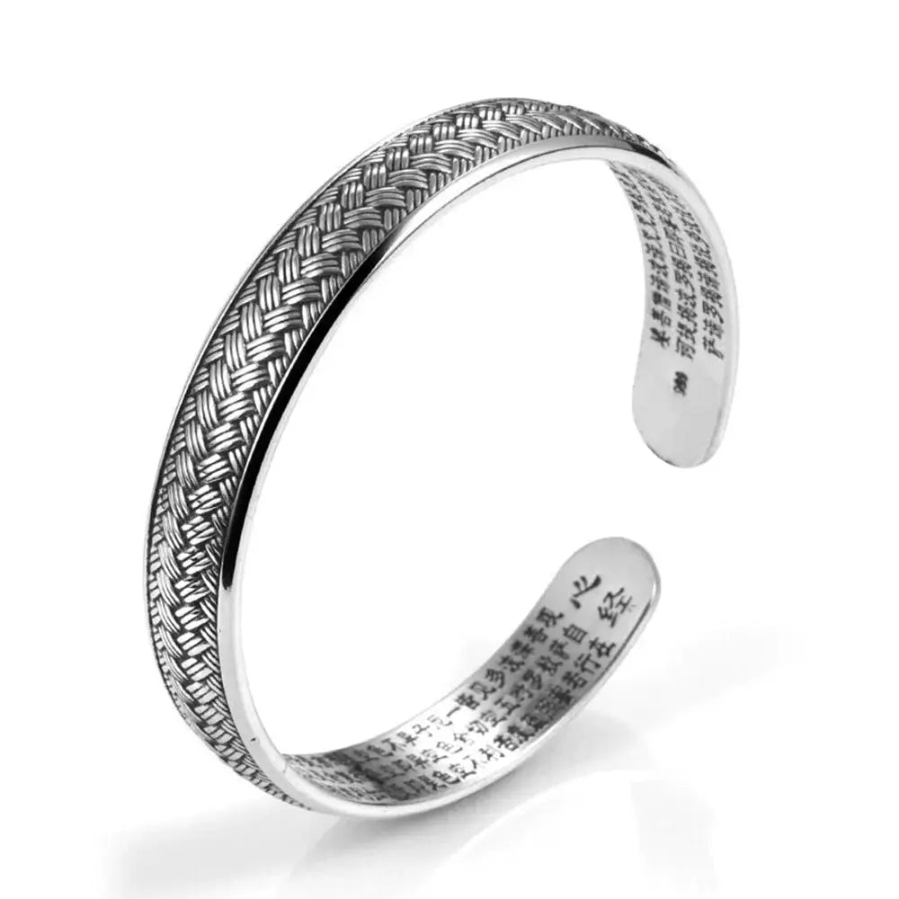 925 Sterling Silver Weave Open Black Bangle Women's Hand Bracelets Luxury Designer Jewelry Accessories Gifts by All Mart Bristol Ltd
