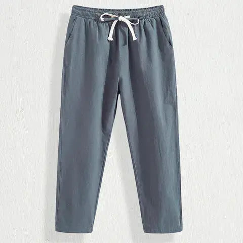 Summer Linen Pants Men Thin Loose Mens Joggers Cotton Linen Cropped Pants Men's Casual Pants Chinese Style Linen Pants by All Mart Bristol Ltd