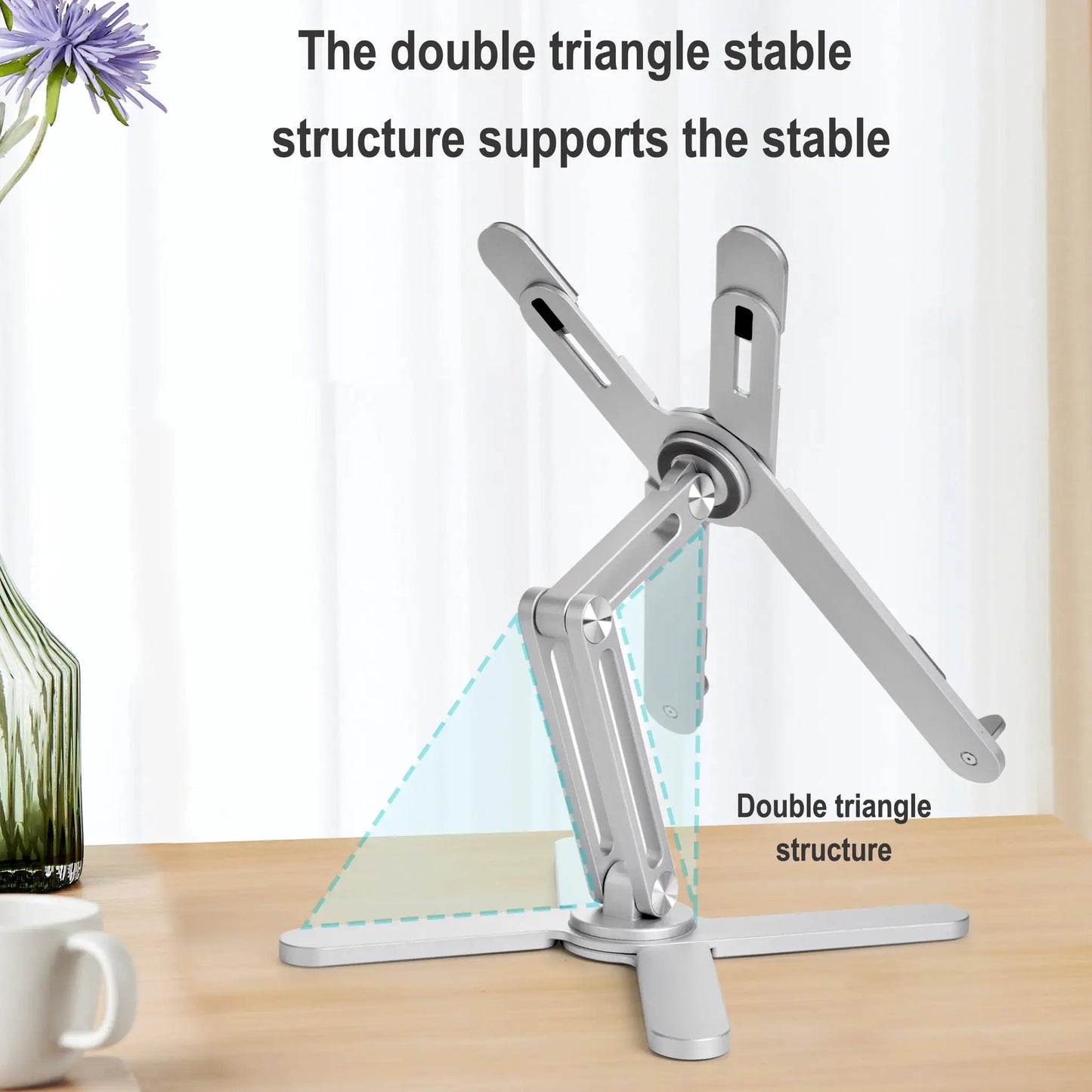 Foldable Laptop Stand 360°Rotation Notebook Table Adjustable Aluminum Alloy Holder Portable X Type Bracket for 10-17 inch Laptop by All Mart Bristol Ltd
