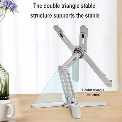 Foldable Laptop Stand 360°Rotation Notebook Table Adjustable Aluminum Alloy Holder Portable X Type Bracket for 10-17 inch Laptop by All Mart Bristol Ltd