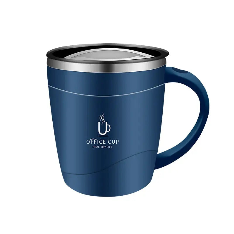 304 Stainless Steel Coffee Cup Mug With Lid Insulated Coffee Mug Double Wall Coffee Tumbler With Handle Heat-resistant Drinkware by All Mart Bristol Ltd