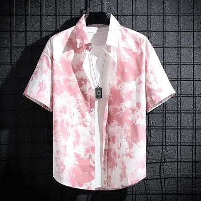 Men and Women's Short-Sleeved Printed Shirt, Casual Beach Clothes, Personality Thin Couple Tops, New by All Mart Bristol Ltd