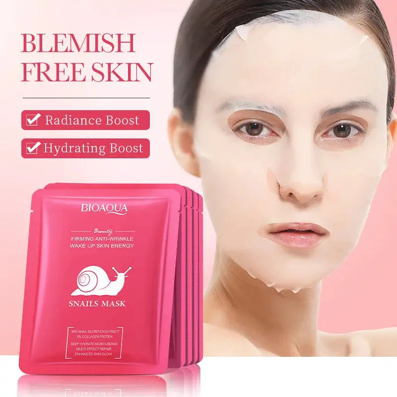 5/10pcs BIOAQUA Snail Hyaluronic Acid Retinol Face Mask skincare Moisturizing Hydrating Firming Facial Masks for Face Skin Care by All Mart Bristol Ltd