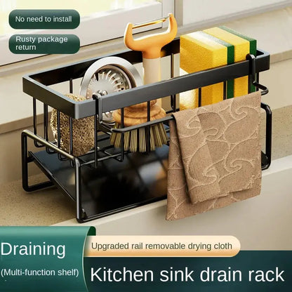 Stainless Steel Kitchen Sink Sponge and Dishcloth Drainage Rack by All Mart Bristol Ltd
