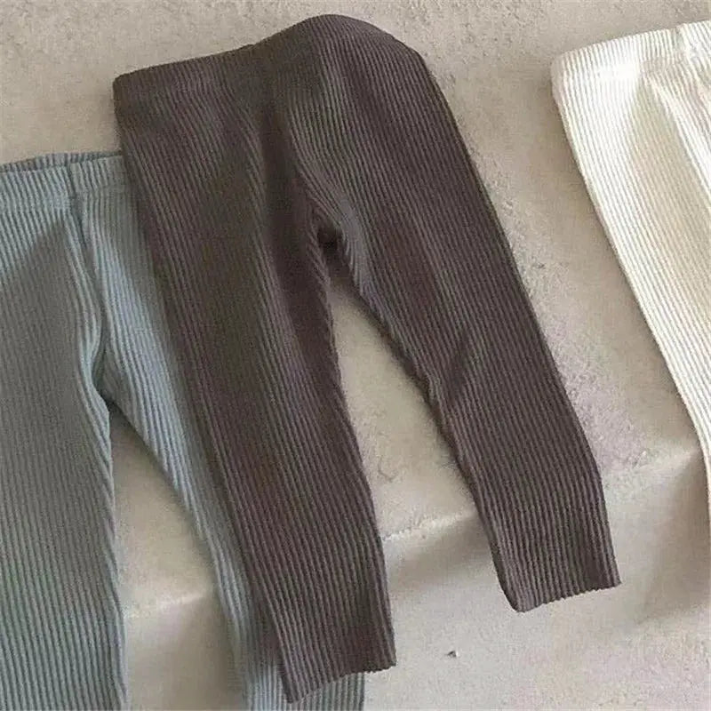 New Baby Cotton Ribbed Leggings Solid Cotton Infant Stretch Pants Soft Comfortable Toddler Pants Kids Boys Girls Trousers by All Mart Bristol Ltd