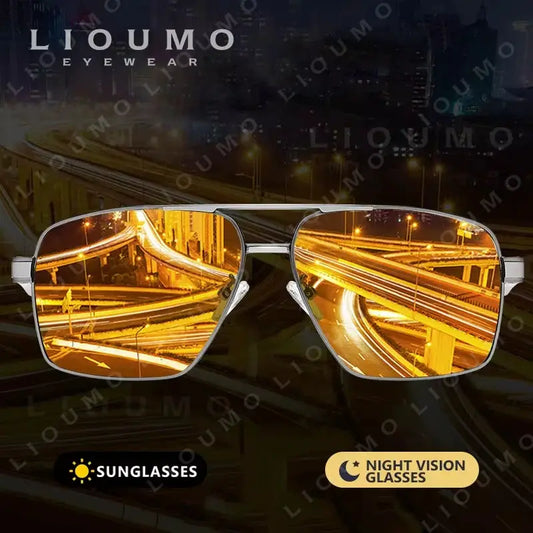 LIOUMO Intelligent Photochromic Sunglasses Men Polarized Night Vision Goggle Women Anti-Glare Driving Glasses UV400 gafas de sol by All Mart Bristol Ltd