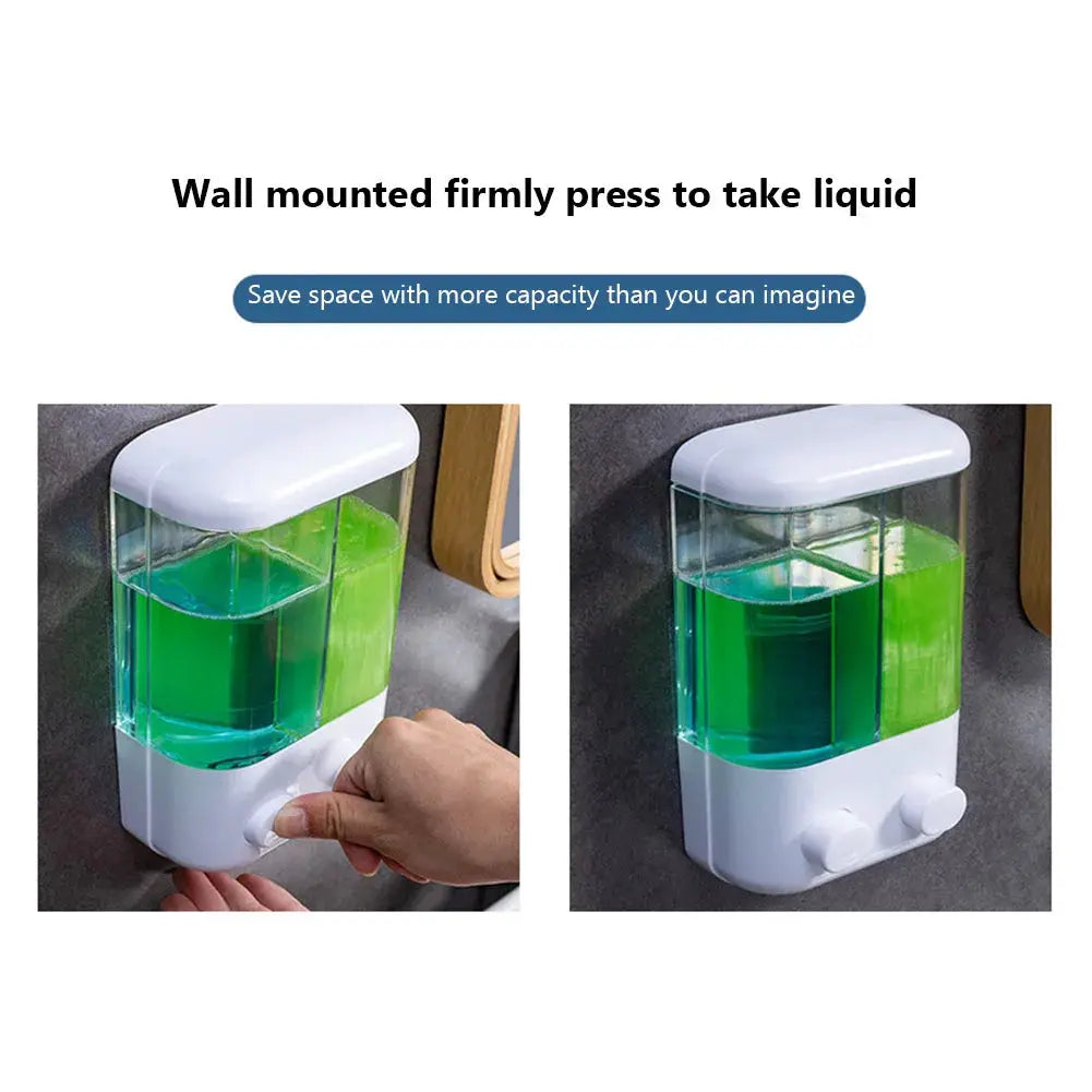500ML Wall Mounted Shampoo Soap Dispenser Bathroom Non-punching Manual Press Soap Liquid Dispenser Touchless Disinfectant Bottle by All Mart Bristol Ltd