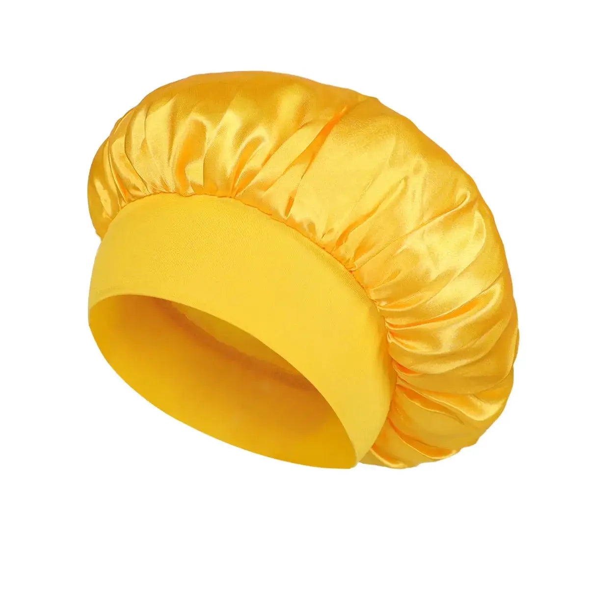 Women Satin Bonnet Hair Bonnet for Sleeping Hair Care Silk Bonnets Solid Wide-brimmed Sleeping Hat with Elastic Soft Band by All Mart Bristol Ltd