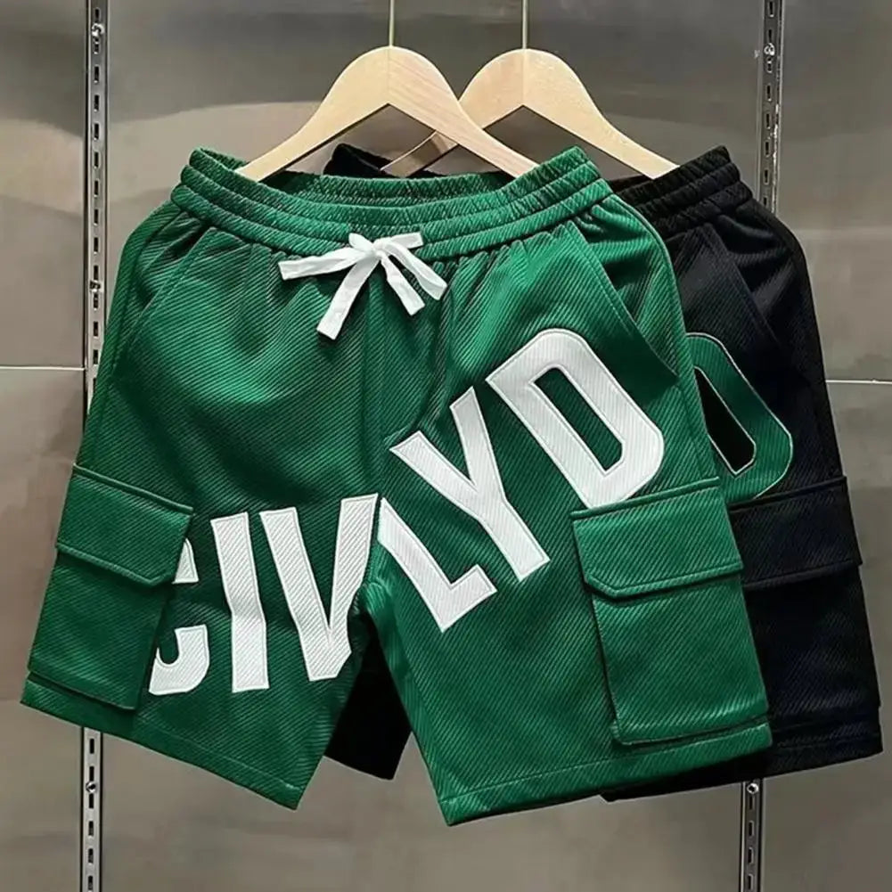 Men Cargo Shorts Adjustable Waistband Shorts Stylish Men's Summer Casual Shorts Elastic Drawstring Waist Wide Leg by All Mart Bristol Ltd