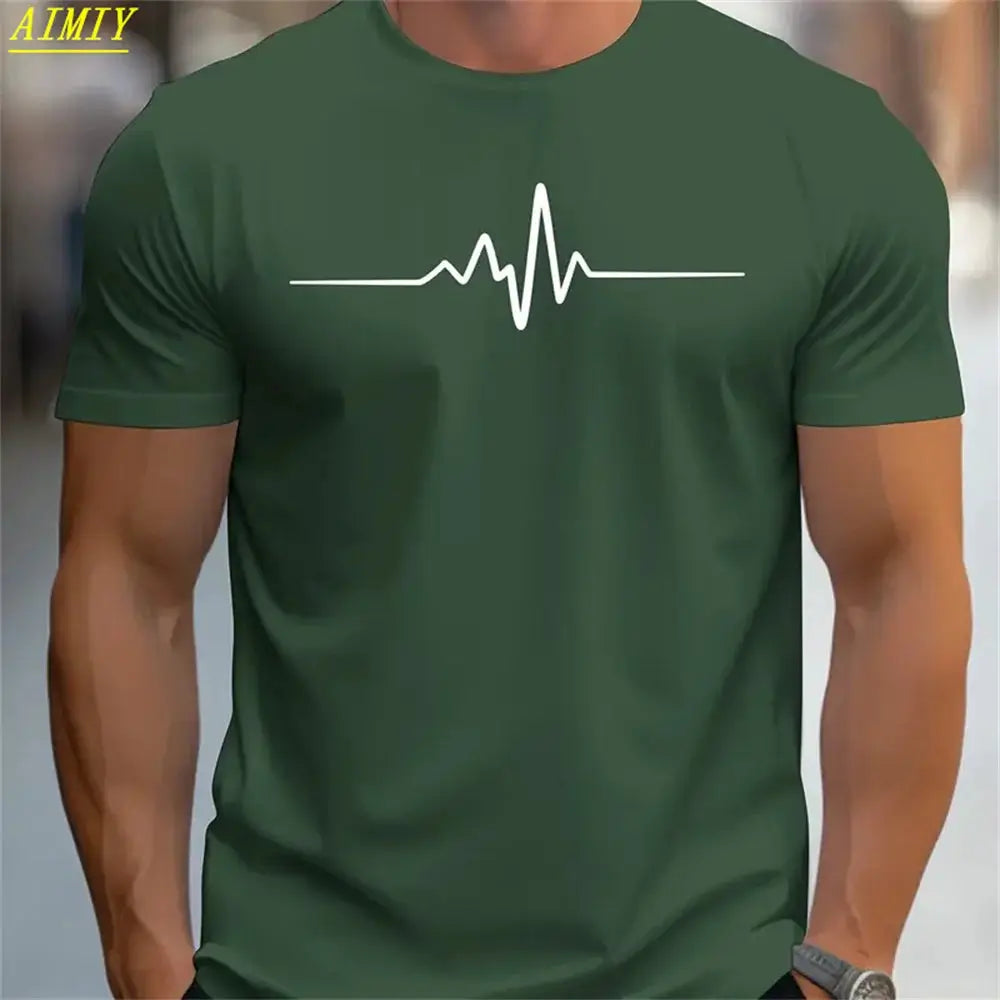 Summer Men's T-shirt Top Casual Loose Fit Oversized T-shirt PARI Letter Pattern Printed Round Neck Short Sleeved Homme Vêtement by All Mart Bristol Ltd