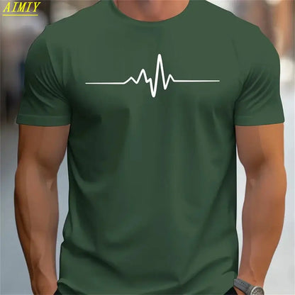 Summer Men's T-shirt Top Casual Loose Fit Oversized T-shirt PARI Letter Pattern Printed Round Neck Short Sleeved Homme Vêtement by All Mart Bristol Ltd