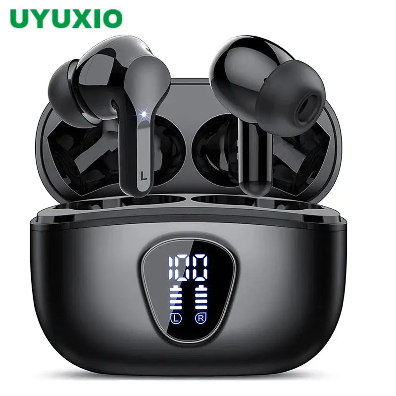 Wireless Earbuds BT5.3 Headphones HiFi Stereo EarBuds with ENC Noise Cancelling Mic 48H LED Display IP7 Waterproof Earphones by All Mart Bristol Ltd