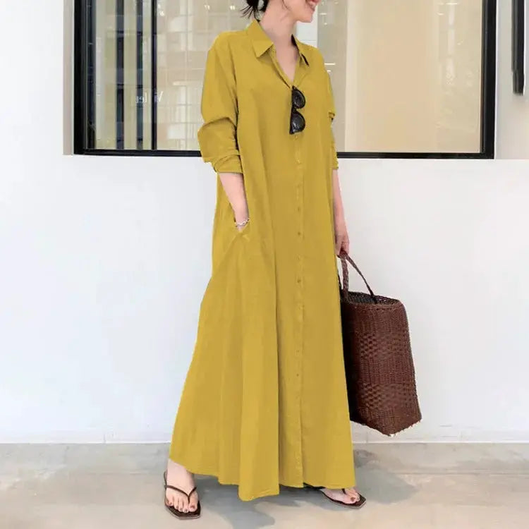 Fashion Cotton Linen Women Dress Maxi Ethnic Style Streetwear Elegant Vestidos Casual Vintage Loose Long Dresses Woman Clothes by All Mart Bristol Ltd