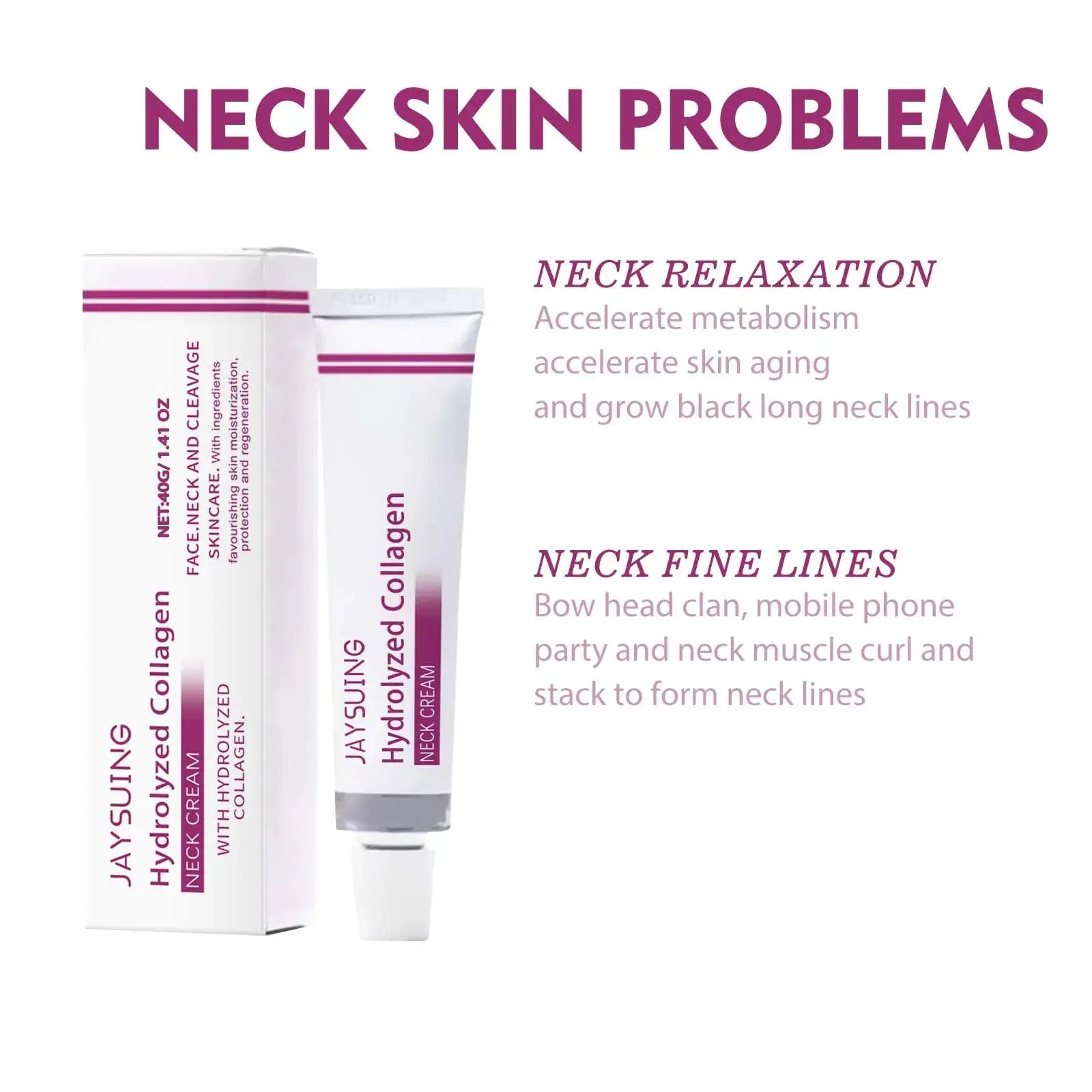 Hydrolyzed Collagen Neck Cream Eliminate Neck Fine Lines Firming Lifting Neck Remove Double Chin Rejuvenation Cream SkinCare by All Mart Bristol Ltd