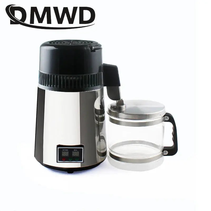 DMWD Pure Water Distiller 4L Dental Distilled Water Machine Filter Stainless Steel Electric Distillation Purifier Jug 110V 220V by All Mart Bristol Ltd